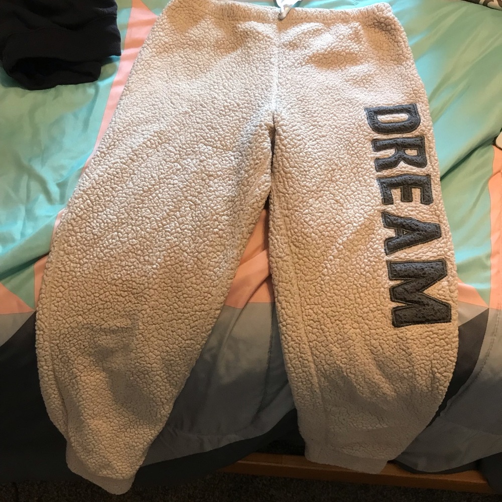 fuzzy sweatpants. size M